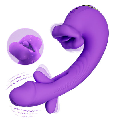 Isolde - Verbesserter mundförmiger 3-in-1-G-Punkt-Vibrator zum Flattern, Beißen und Zungenlecken