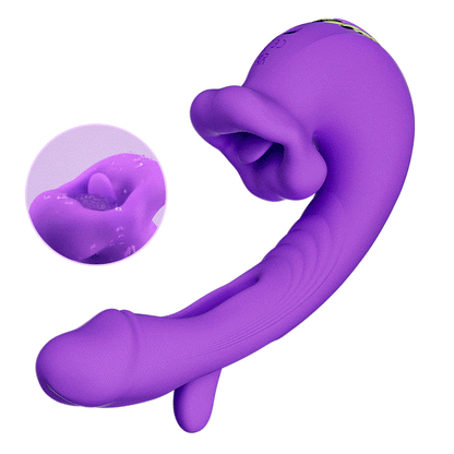 Isolde - Verbesserter mundförmiger 3-in-1-G-Punkt-Vibrator zum Flattern, Beißen und Zungenlecken