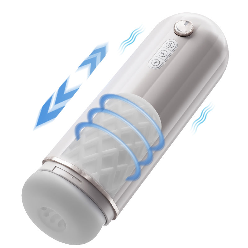 AcmeJoy Bluetooth stufenlos verstellbarer männlicher Masturbator mit Stoßheizung