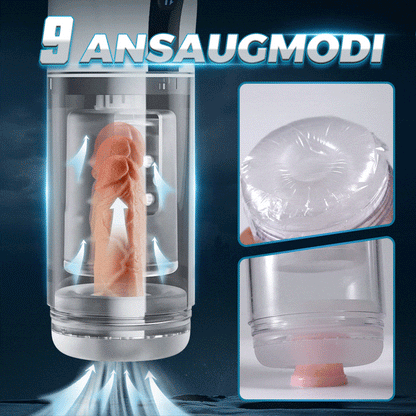 【Neue】9 Saugen&Schieben&Drehen LCD-Masturbator Cup mit Sprachfunktion