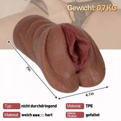 Nyx - Lebensechte Taschenmuschi, weiches und haltbares Material, realistisch strukturierte Vagina und enger Anus, 2-in-1-Löcher