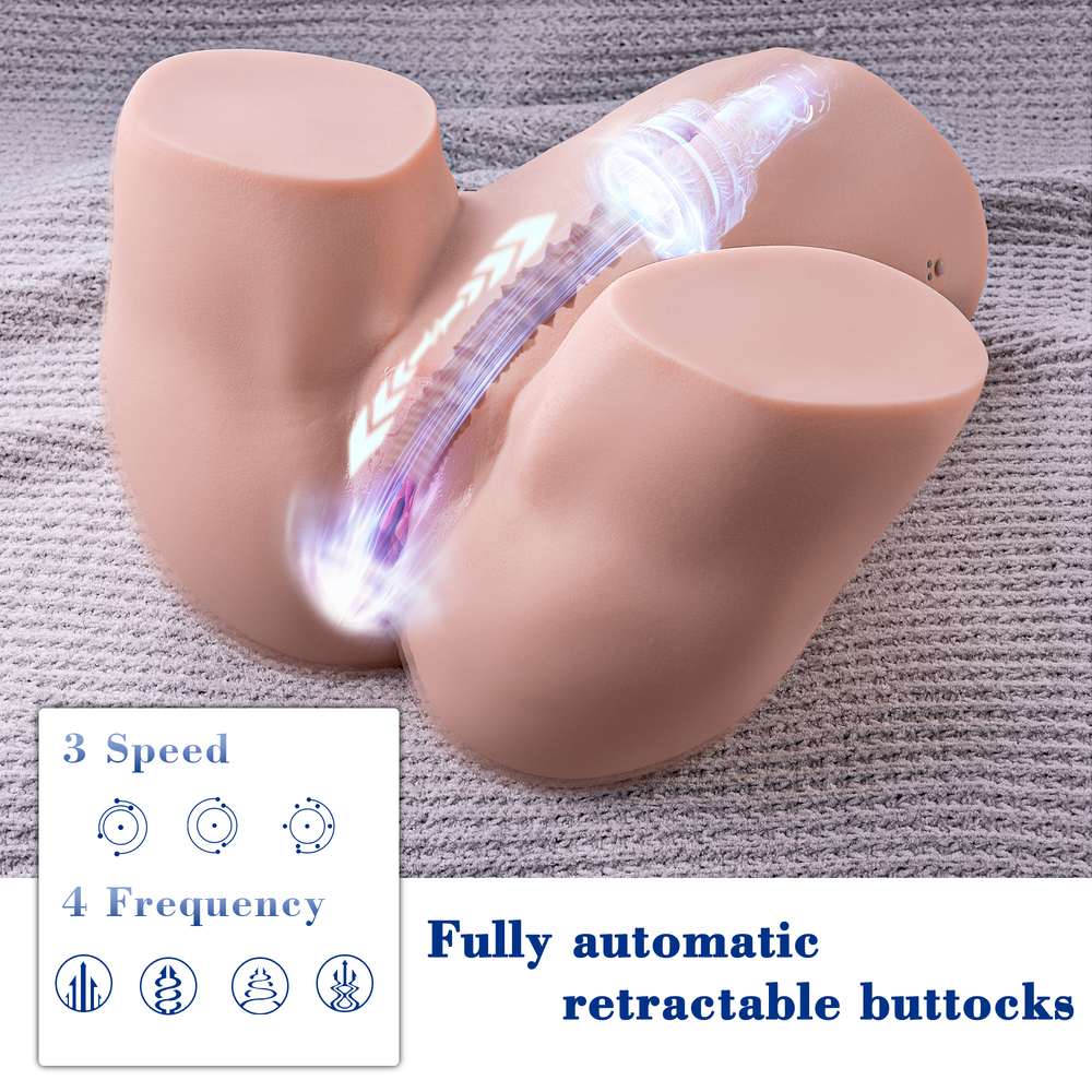 【Gina】3 Geschwindigkeiten, 4 Frequenzen, Mehrkanal-Teleskop-Masturbator 1:1，12.5kg