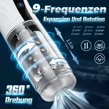 【Neue】9 Saugen&Schieben&Drehen LCD-Masturbator Cup mit Sprachfunktion