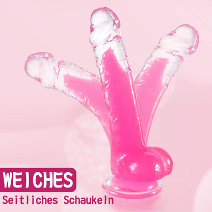 Leuchtfähiger Dildo mit starkem Saugnapf, geeignet für Männer und Frauen.