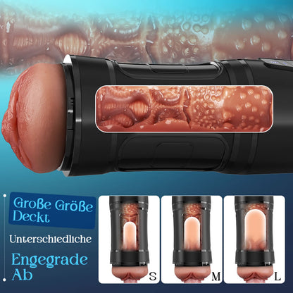 Challenger - 5 Saugstufen, 10 Vibrationsmodi, männlicher Masturbator, mehrstufig einstellbar, realistischer TPE-Sleeve, IPX7 wasserdicht
