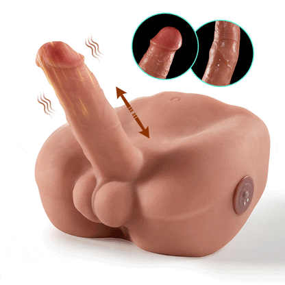 【Dante·Feuriges tiefes Einführen】 5-Gang-2-Frequenz-Teleskop-Vibrationsform - echte Härte, simulierter Penis IPX7