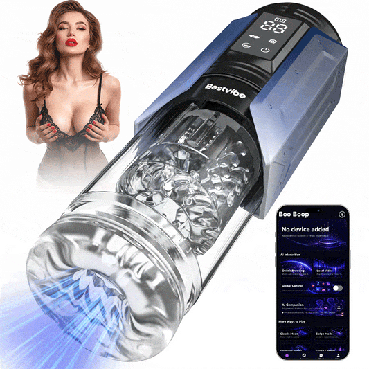 King‑App‑gesteuerter leistungsstarker Sauger, 360‑Grad‑tiefes, festes Umschließen, leicht zu reinigender Masturbator