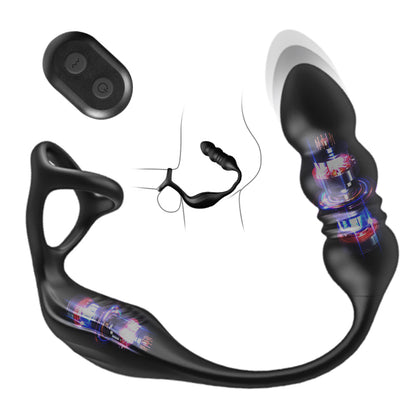 Mikes 9 Vibrations- und Pulsations-Wearable Prostata-Massagegerät mit Cockring