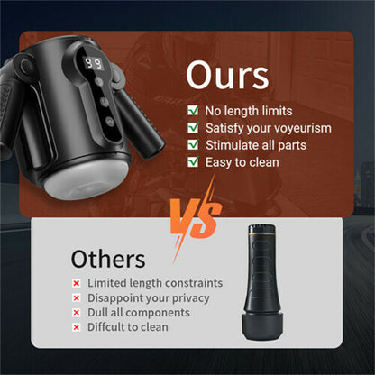 Automatischer Masturbator für Männer mit zwei Griffen und Stretch-Vibrationen mit 9 Frequenzen