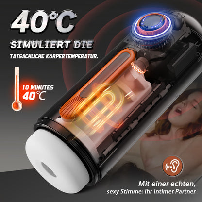 Alien – 6-in-1 Masturbator mit Stoßbewegung, Vibration & Wärmefunktion, Blowjob-Gefühl mit 4 Saugmodi