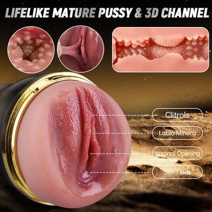 Captain - 5 Sucking 10 Vibrating Simulated Vagina Eingang Männliche Masturbation Cups