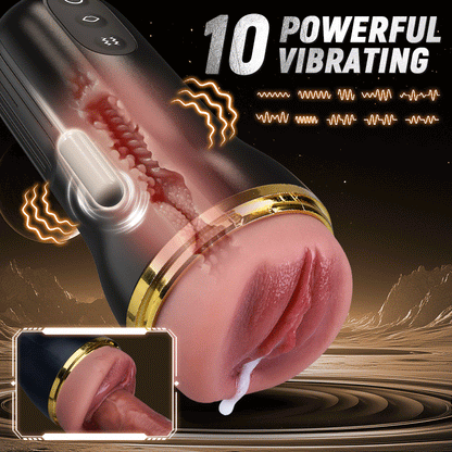 Captain - 5 Sucking 10 Vibrating Simulated Vagina Eingang Männliche Masturbation Cups
