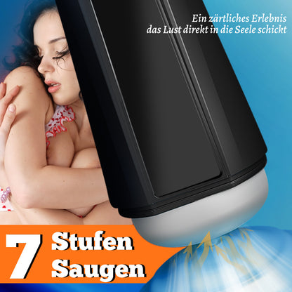 2-in-1 Elektrisch saugender, vibrierender Masturbationsbecher mit 7 Frequenzen