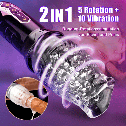TORNADO - 10 Vibration 6 Rotation 2 IN 1 Oralsex Cup Masturbator