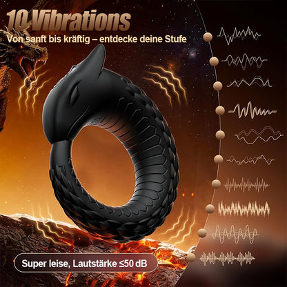 Dragon Thunder – Cock‑Ring mit 10 Vibrationsstufen, langlebiges Silikontoy