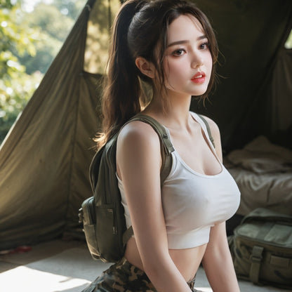 【250 günstiger – nur für 3 Tage!】Hannah – 148 cm große Sexpuppe mit seidigem schwarzen Haar und ruhigen, tiefen Augen für intime Momente