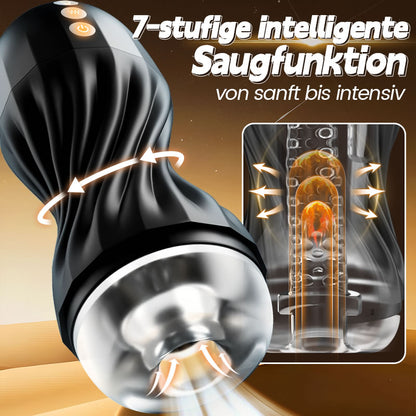 Gasvortex – 7-stufige Saug- und Vibrationsmodi, dreh- und verdrehbares Gehäuse, männlicher Masturbator