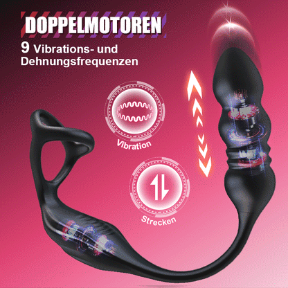 Mikes 9 Vibrations- und Pulsations-Wearable Prostata-Massagegerät mit Cockring