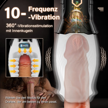 TORNADO 10 Vibration 5 Rotation 2 IN 1 Oralsex Cup Masturbator