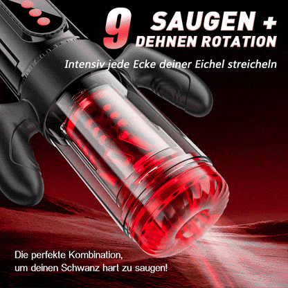 Terminator - Oral x Vagina！9 Stretching Swivelling 9 Lutschen mit Griff Männlicher Masturbator