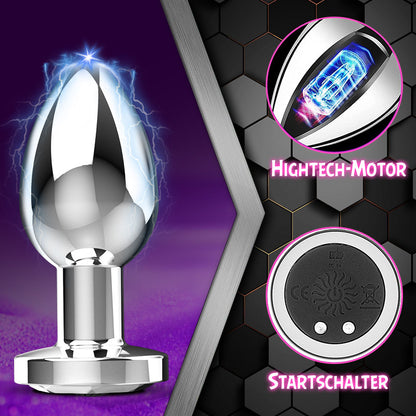 Analvibrator mit Metallgehäuse und 10 Vibrationsmodi für Männer und Frauen