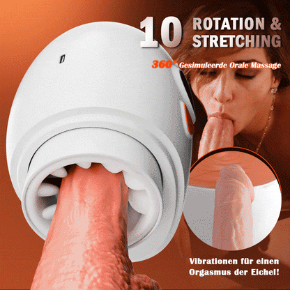 Explorer-Innovative Vergnügen Dual Entrance Elektrische Masturbator Hoden Massage + Glans Orgasm