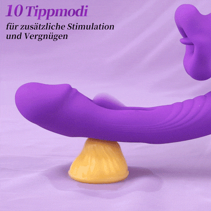 Isolde - Verbesserter mundförmiger 3-in-1-G-Punkt-Vibrator zum Flattern, Beißen und Zungenlecken