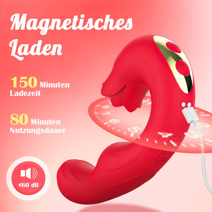 Rosige Liebe 7-Frequenz Vibrations Schwing Zungenlick-Vibrator