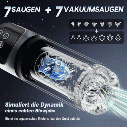 7 Saugen Dual-Temperatur SPA Boner Enlarger 7 Rotierende 360° Massage Masturbator