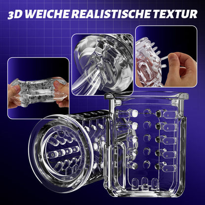 Telescope 5  Stoßen 10 Vibrieren 5 Saugen 3 IN 1 Masturbator für Männer