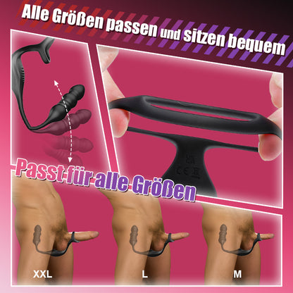 Mikes 9 Vibrations- und Pulsations-Wearable Prostata-Massagegerät mit Cockring
