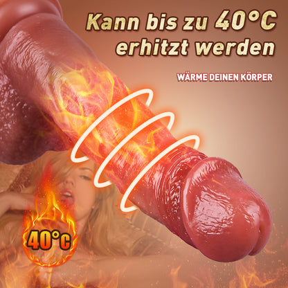 10-Frequenz-Vibration + teleskopischer, wasserdichter Elektrodildo mit Saugnapf und Heizung