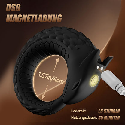 Dragon Thunder – Cock‑Ring mit 10 Vibrationsstufen, langlebiges Silikontoy