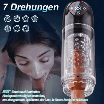 Poseidon-Bath Masturbator 3-in-1 7 Saugens + 7 Drehungens Der König der Wassermasturbation
