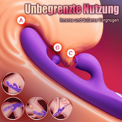 Zungenleck-Klitorisstimulator G-Punkt-Vibrator mit 360°-Rotation und Reibekugel