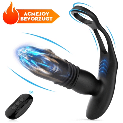 SAUL 3 Teleskopisch 12 Vibration Doppel-Penisring Prostata Vibrator