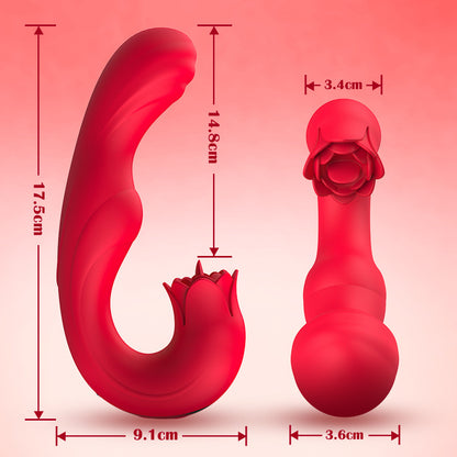 Rosige Liebe 7-Frequenz Vibrations Schwing Zungenlick-Vibrator