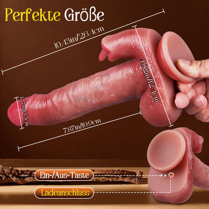 LickMax - VERBESSERT 26,5 cm längerer, leckender, wärmender, stoßender, schaukelnder, lebensechter Dildo