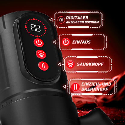 Terminator - Oral x Vagina！9 Stretching Swivelling 9 Lutschen mit Griff Männlicher Masturbator