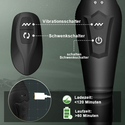 Warrior - C-förmiger Prostatamassager mit 10 schwingenden Vibrationen für Männer, Paare, Schwule