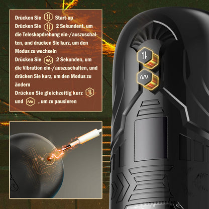 Asia 7 Teleskop-Rotations-Vibrations-Masturbator Cup für Männer