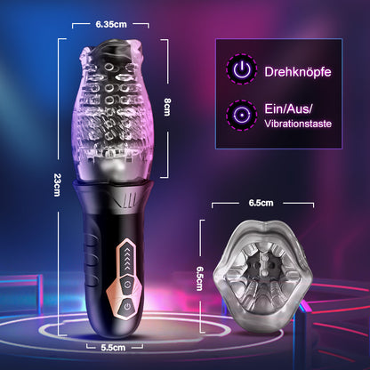 TORNADO - 10 Vibration 6 Rotation 2 IN 1 Oralsex Cup Masturbator