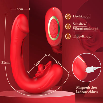 Papaver rhoeas—— 10-Frequenz-Rotation + Vibration + Ohrfeigen, 3-in-1-G-Punkt-Vibrator