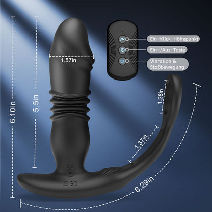 SAUL 3 Teleskopisch 12 Vibration Doppel-Penisring Prostata Vibrator