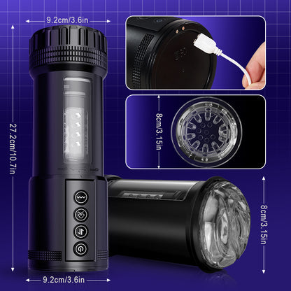 Telescope 5  Stoßen 10 Vibrieren 5 Saugen 3 IN 1 Masturbator für Männer