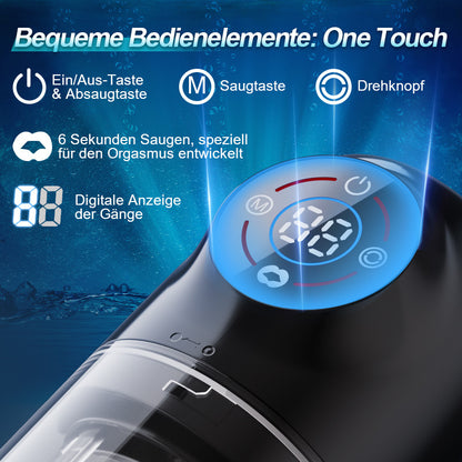 Poseidon-Bath Masturbator 3-in-1 7 Saugens + 7 Drehungens Der König der Wassermasturbation