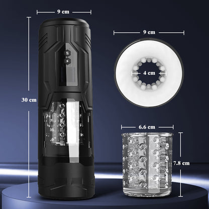 3-in-1 Teleskopischer, Rotierender, Vibrierender, elektrischer Masturbation Cup mit 7 Frequenzen