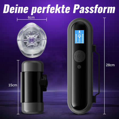 Nex - App-ferngesteuerter interaktiver Masturbator, 10 Vibrations- und 10 Hubmodi, 360° enge Umschließung