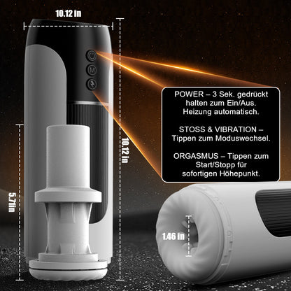 Saith - 7-stoßender und vibrierender, erhitzender Vocal-Masturbationsbecher