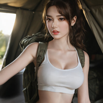 【250 günstiger – nur für 3 Tage!】Hannah – 148 cm große Sexpuppe mit seidigem schwarzen Haar und ruhigen, tiefen Augen für intime Momente